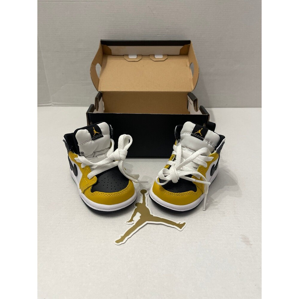 Jordan 1 Mid Yellow Ochre Size 4C New in Box - Picture 9 of 9